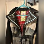 cesar arellanes Plaid Tie Waist Trench Coat Jacket Black Photo 8