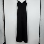 Azazie Black Cowl Neck Maxi Dress Custom Size Satin Bridesmaid Party Prom A2 Photo 4