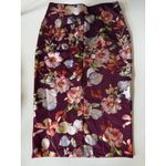 ECI ‎ Floral Pencil Skirt Elegant Career Party Maroon Print S Photo 4