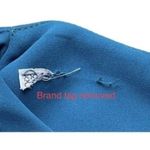 VTG 80s Balloon Long Sleeve Ruffle Midi Dress Blue Pearl Front Accent Women’s 10 Photo 8