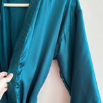 Bridesmaid Teal and Gold Silky Bathrobe, Size S/M Blue Photo 6