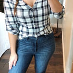 Max jeans small soft casual plaid flannel button down top Photo 0