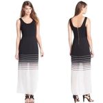 Vince Camuto  Chiffon Overlay Tank Maxi Dress Size Medium Black White Sleeveless Photo 4