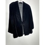 American Vintage Vintage 1990s Black Velvet Open-Front Blazer Jacket decorative frog closure M Photo 6