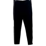 ZARA  High Rise Side Appliqués Rhinestone Stripes Cropped Trouser Pants M Black Photo 1