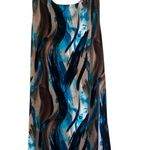 Agenda Blue and Tan Abstract Top Size L Photo 3