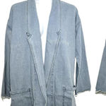 POL 100% Cotton Long Line Blazer Jacket Size L Collared Pockets Photo 0