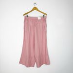 Banana Republic  Large Wide-Leg Cropped Pants Pink Linen Blend NWT Photo 1
