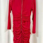 Bardot NWT Pippa Mesh Ruched Bodycon Mini Dress Fire Red Women's Size L / US 8 Photo 8
