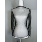 Women’s Mesh Rave Goth Sheer Grunge Punk Top Small/Medium Black Photo 1