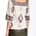 Lucky Brand NWOT Cora Aztec diamond cute wide sleeve jersey top Photo 2