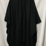 Avenue  OSFM WOMENS BLACK GOLD METALLIC THREADS OPEN FRONT WRAP FRINGE BOTTOM EUC Photo 0