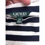 Lauren Ralph Lauren L Navy White Stripe Cotton Top Nautical Coastal Preppy Chic Size L Photo 3