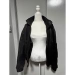 Vintage Weekends Genuine Leather Bomber Jacket Mens Size M Black Zip Up Collar Size M Photo 6