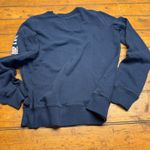 Hollister Navy Blue Sweatshirt Crewneck Long Sleeve Floral Sleeve Womens XS Photo 4