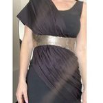 Alexander McQueen VINTAGE SUPER UNIQUE  Black Toga Dress with Gold Size 4 Photo 0