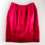 Talbots  Womens Linen Pencil Skirt Size 4 Red Irish Linen‎ Button Detail Photo 2
