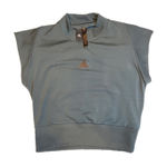Adidas Mock Neck Sleeveless Crop Sweatshirt Blue Womens Size Medium Photo 0
