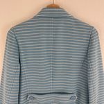 Talbots Light Blue White Stripe Ribbed Sailor Nautical Button Up Blazer Jacket Photo 6