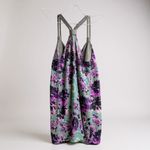 Floral Print Crop Top in Gray and Purple Size M Photo 1