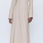ZARA NWT  Bloggers Fav Voluminous Cream Midi Dress Photo 2