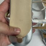 Talbots Pila Criss-Cross Leather Sandals Metallic Silver Kitten Heel Dressy 10 Photo 8