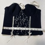 Black Bustier Top with White Embroidery size 36C Black Photo 9
