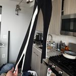 Athleta  Elation Ultra High Rise Sport Stripe Split Slim Flare black & white Photo 5