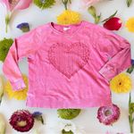 Style & Co acid wash hot pink heart sweatshirt, size XL Photo 3