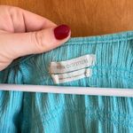 Urban Outfitters  Smocked Peplum Top Blue V Neck 3/4 Sleeve Babydoll Size S Photo 4