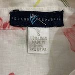 Island Republic White Floral Linen Button Up Shirt Womens Size Small Oversized Photo 1