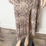Free Press [] Snake Print Side Slit Crew Neck Flutter Sleeve Midi Dress Sz Large Photo 4