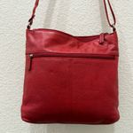 JACK GEORGES Red Leather Voyager Zip Top Crossbody Hobo Shoulder Bag Photo 8