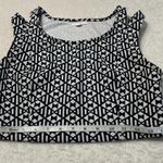 Anthropologie Mine Print Crop Top Womens Size M Black White Split Shoulder Strap Photo 8