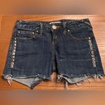 Free People Low Rise Studded Distressed Cutoff Frayed Denim Jean Shorts Size 26 Photo 3