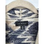 Lucky Brand Cardigan Women Medium Cream Aztec South Western Drape Front Open Photo 3