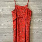 Tabitha Webb Flowered Dress Size 6 Red White Black Floral Lined Spaghetti Straps Photo 0
