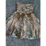 NWT ANIYE BY Malu Mini Dress Strapless Metallic Gold Womens M Circle Skirt Party Size M Photo 14
