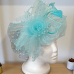 Elegant Turquoise Fascinator Blue Photo 0