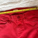 MOTHER Denim Mother The Looker Ankle Fray Red Distressed Skinny Jeans Photo 9