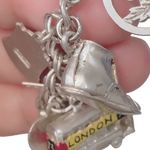 Sterling Silver W/ 26 Charms- chain link boho charm bracelet Photo 11