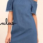 Lulus  Off Shoulder Raw Hem Mini Dress Size Medium Photo 1