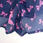 Aerie  M Pink Bow Running Short Shorts on Navy Blue Photo 1