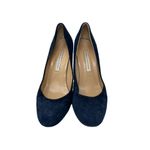 Diane Von Furstenberg  Pumps Womens 7 Classic Heels Navy Suede Round Toe DVF Photo 2