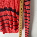 BKE  Women's Size M Coral Pink & Blue Striped Open Knit Pullover‎ Sweater 2010s Photo 2
