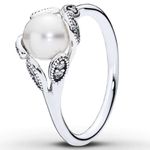 Pandora Luminous Leaves Pearl Ring Photo 0