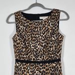 Loft  Sleeveless Leopard Print Mini Sheath Dress Size 0 Leopard Print Dress Photo 2