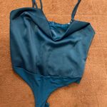 The Vanity Room Teal Cowl Neck Bodysuit  Photo 0