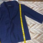 J.Crew  100% Merino Wool Sophie‎ Cropped Blazer Sweater Open Front Navy Size 2 Photo 7