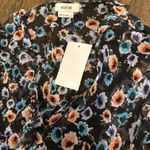 Jason Wu  Top Blouse Puff Sleeve Floral Tie Belted Chiffon Raw Edge Silk Size‎ 2 Photo 3